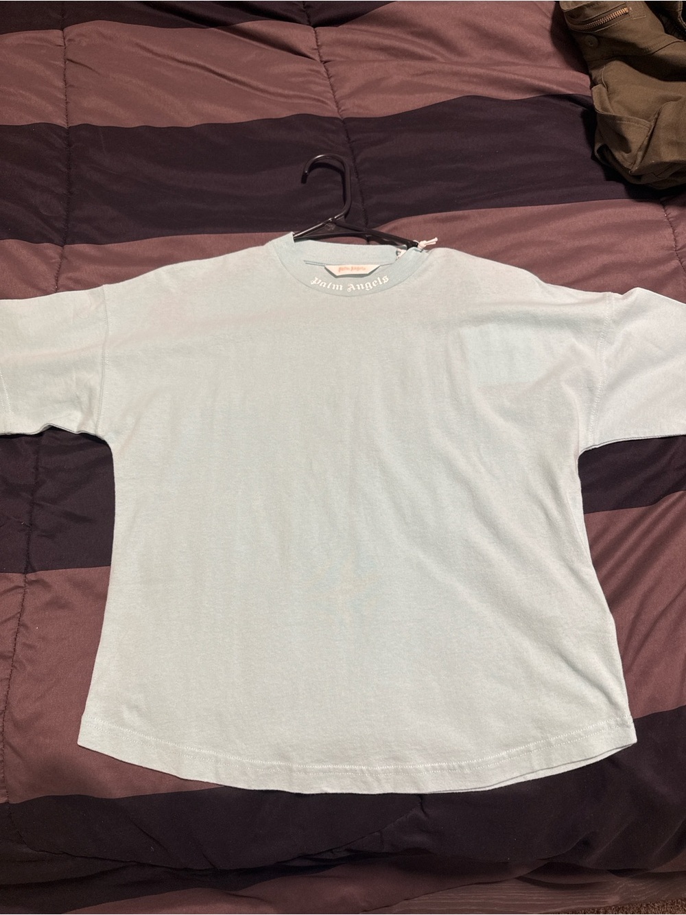 Palm Angels Men’s Pale Blue Crew Neck Tee